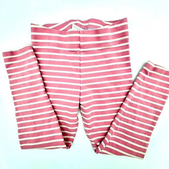 Mini Boden Pink and White Striped “Fun” Leggings Sz 5-6Y - Picture 3 of 5